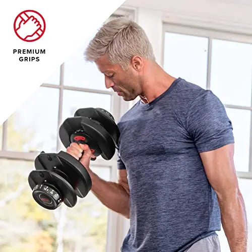 Bowflex SelectTech 552 Adjustable Dumbbell Set — 552.5 lbs, Space-Saving Alternative to 15 Traditional Pairs