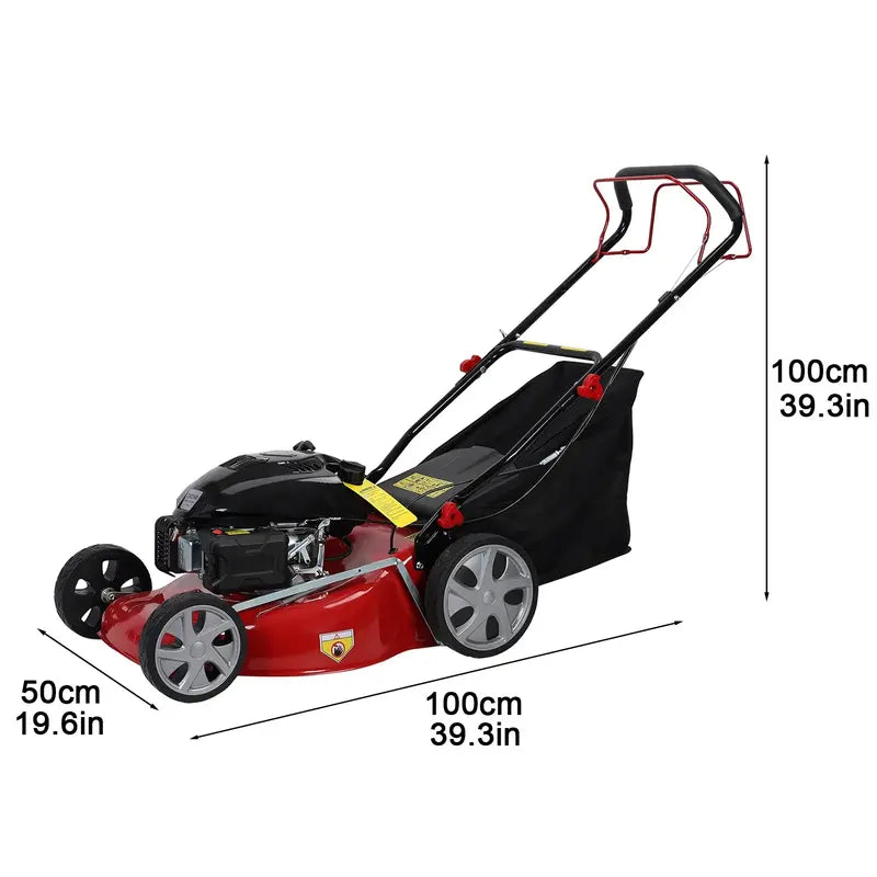 Self-Propelled Gas Lawn Mower with 141cc Engine, 50L Grass Catcher &amp; Large Wheels