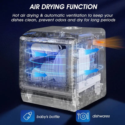 5-Liter Portable Countertop Dishwasher  5 Wash Programs, Built-In Tank, Air-Dry Function