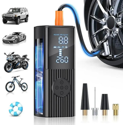 180 PSI Cordless Tire Inflator with LED Work Light and Auto-Shutoff Precision Gauge