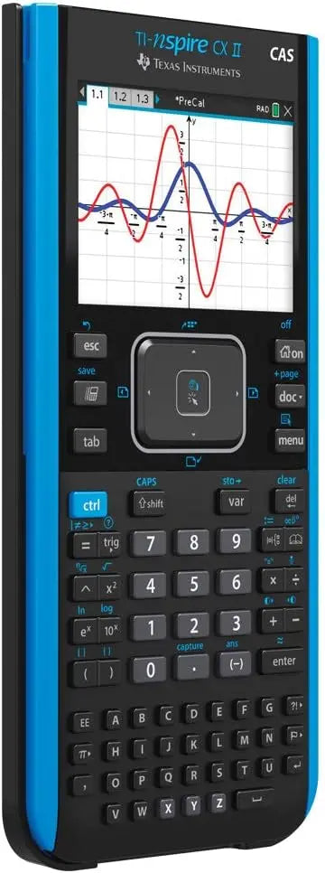 Texas Instruments TI-Nspire CX II CAS Graphing Calculator, 3.5″ Color Display, Rechargeable, Student Software Included