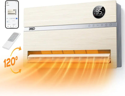 Dreo WH719S Smart Wall Heater | 1500W Vertical Oscillating Heater with 120° Sweep, Alexa Integration, 24H Timer, Remote & Adjustable Thermostat for Compact Spaces