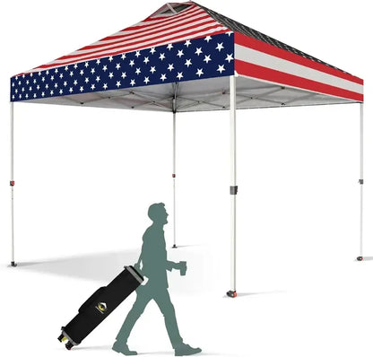 10×10 One-Click Pop-Up Awning  Silver-Coated Sunshade Canopy for Beach, Picnic & Outdoor Events