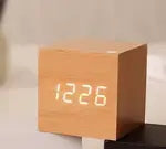 Modern Digital Wall Clock  Sleek Wooden Frame with Clear LED Display