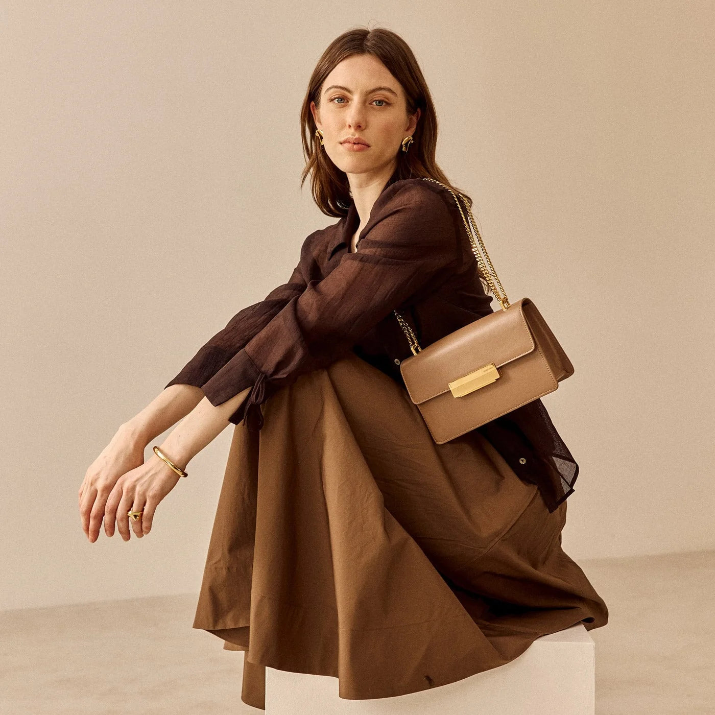 Alma - Cuir Box Taupe