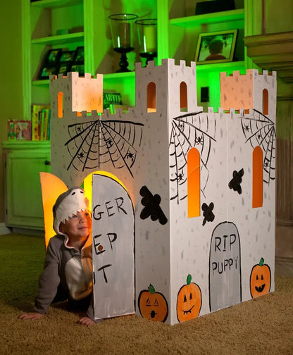 Easy Playhouse Castle Cardboard Playhouse for Indoor and Outdoor Use, Children Age 3+
