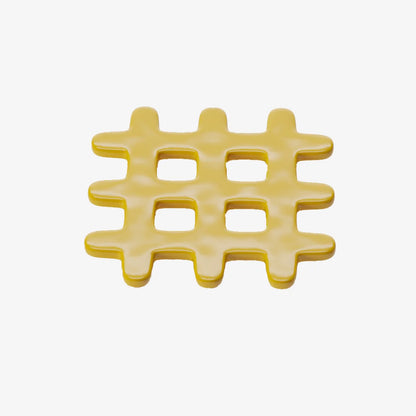Sous-plat d coratif en c ramique, grid jaune Beaubourg
