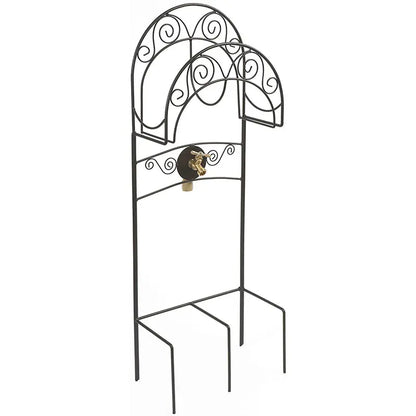 Liberty Garden 640 Carrington Durable Powder Coated Decorative Metal Outdoor Hose Stand w/Bib, Black