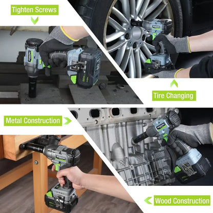 WORKPRO 20V Cordless 1/2″ Impact Wrench  4.0Ah Battery, Fast Charger, 4 Sockets & Carry Case