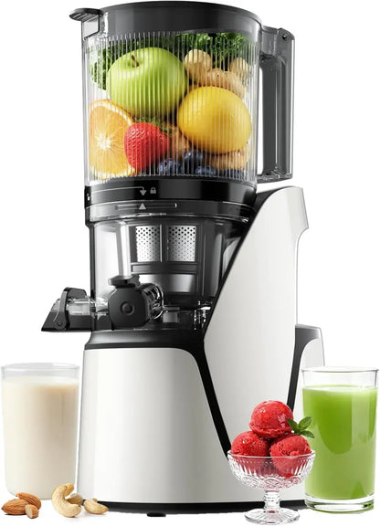 EanOruus 3-in-1 Cold Press Juicer — Wide-Chute Slow Masticating Juicer with 100 oz Juice Jug