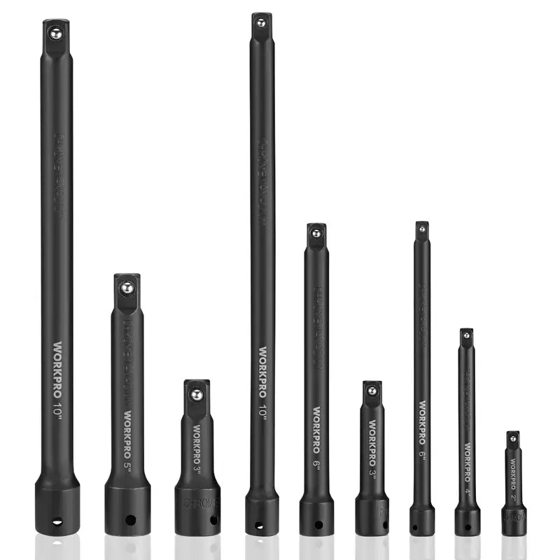 WORKPRO 9-Piece Impact Driver Extension Bar Kit  Durable Hex-Shank Extensions