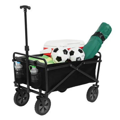 Seina Compact Outdoor Folding Utility Wagon, Black