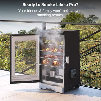 EAST OAK 30-Inch Electric Smoker  Outdoor Wood Pellet Smoker with Built-In Meat Probe & Extended Burn Time