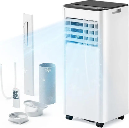 EUHOMY 8,000 BTU 4-in-1 Portable AC  Cools Up to 350 Sq. Ft., Includes Fan, Dehumidifier & Sleep Mode, Remote-Controlled
