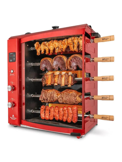 Brazilian Flame Churrasco® Propane Rotisserie Oven Grill  Auto-Rotating Skewers for Chicken, Shawarma & Authentic Churrasco BBQ