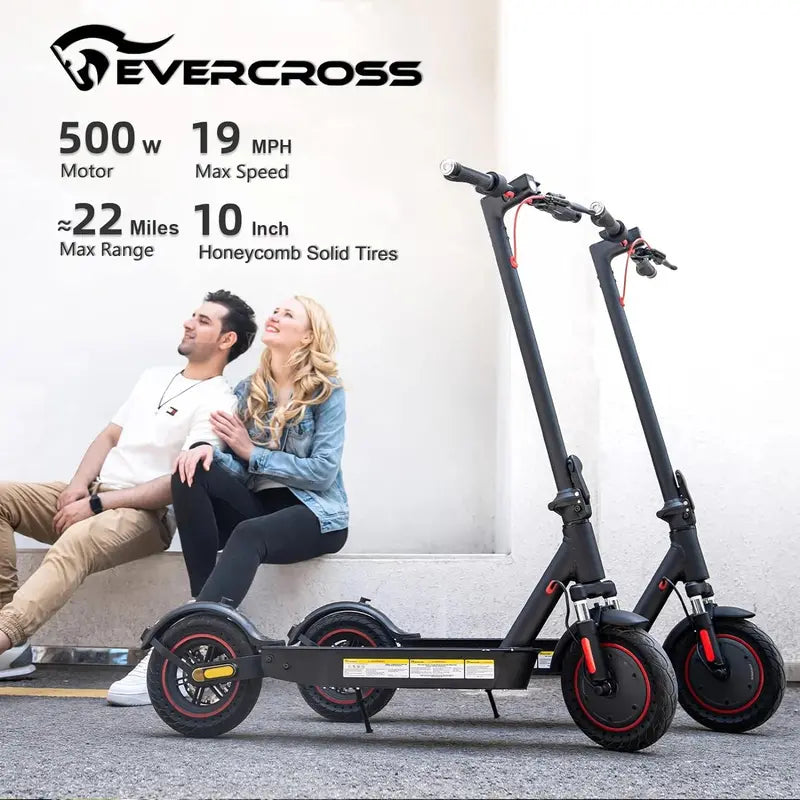 Evercross EV10K Pro Electric Scooter  500W Motor, 35 km Range, 10″ Pneumatic Tires, IP54 Rated