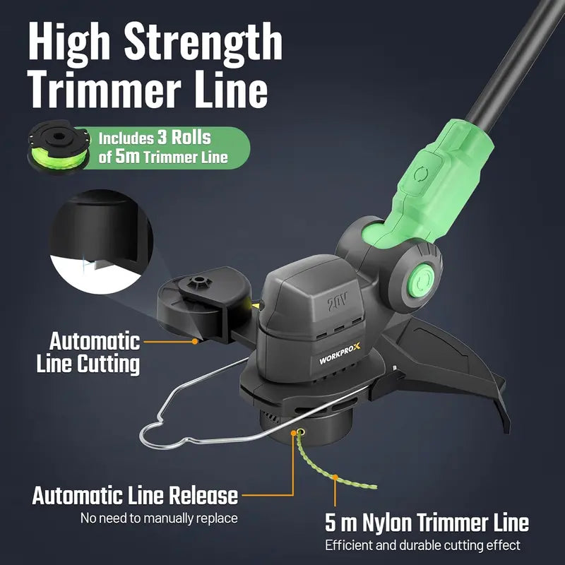 WORKPROX Star-Shaped Trimmer Line  16.4-Foot Green Nylon Spool (0.055″ Diameter, 3-Pack)