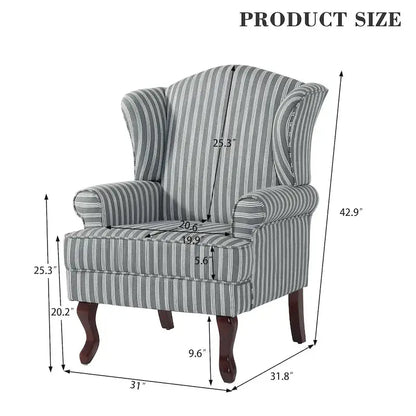 Classic Wingback Accent Chair Duo  Traditional Upholstered Armchairs for Living Spaces
