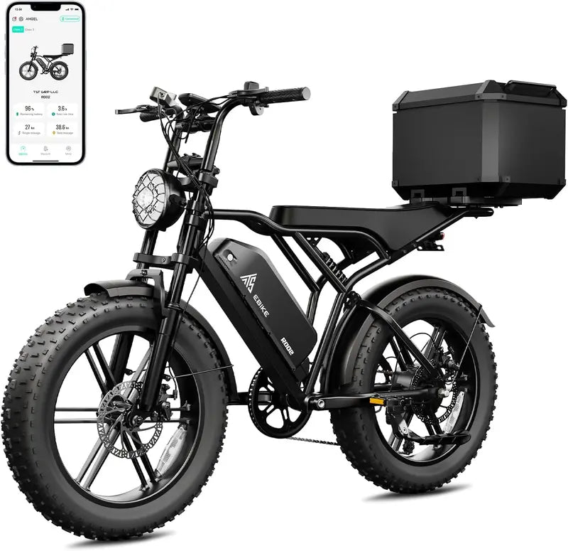 1500W All-Terrain Fat-Tire Electric Bike  20″ Wheels, 60-Mile Range, 28 MPH Top Speed