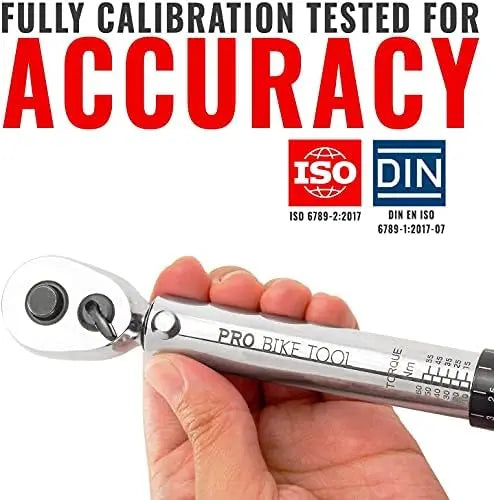 Pro Bike Tool 3/8″ Click Torque Wrench Set 10-60 Nm, Bicycle & Motorcycle Multitool Kit with 1/2″ & 1/4″ Adapters, Extension Bar, Storage Box