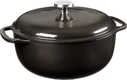 Lodge 6-Quart Caribbean Blue Enamel Cast Iron Dutch Oven  Ideal for Braising, Baking, and Slow Cooking