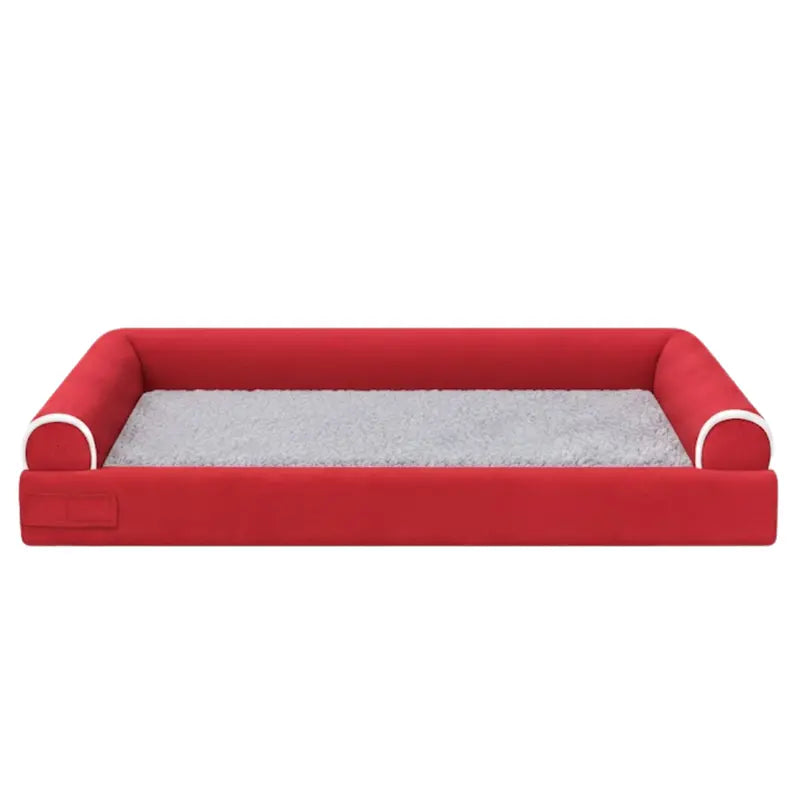 Cozy Fleece Pet Bed with Three-Sided Bolster Support for Snuggling