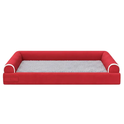Cozy Fleece Pet Bed with Three-Sided Bolster Support for Snuggling