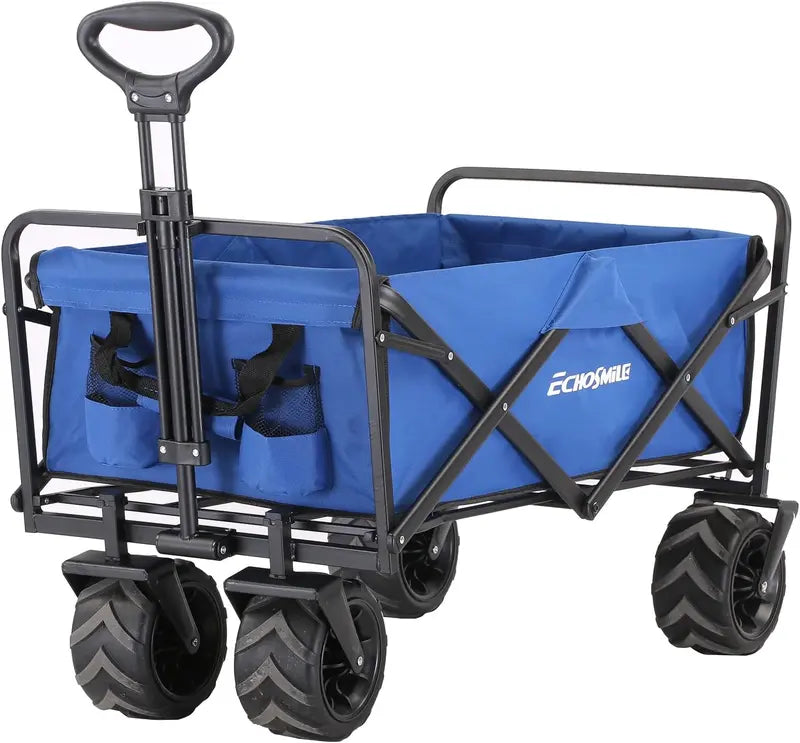 Heavy-Duty Folding Caravan Cart  350 lb Capacity Outdoor Rolling Grocery & Camping Trolley