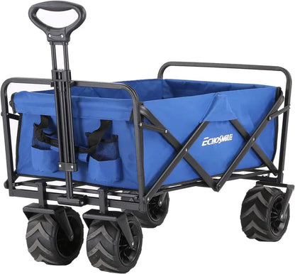 Heavy-Duty Folding Caravan Cart  350 lb Capacity Outdoor Rolling Grocery & Camping Trolley