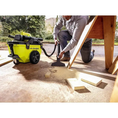 RYOBI ONE+ 18V Cordless 6-Gallon Wet/Dry Vacuum Kit  Includes 4.0 Ah Battery, Charger & Accessories (P770KN)