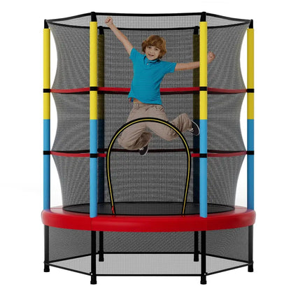 55-Inch ASTM-Certified Kids’ Trampoline with Enclosed Safety Net for Toddlers