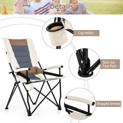 Ergonomic Portable Camping Chair with Lumbar Support  Ideal for Beach, Hiking & Picnics