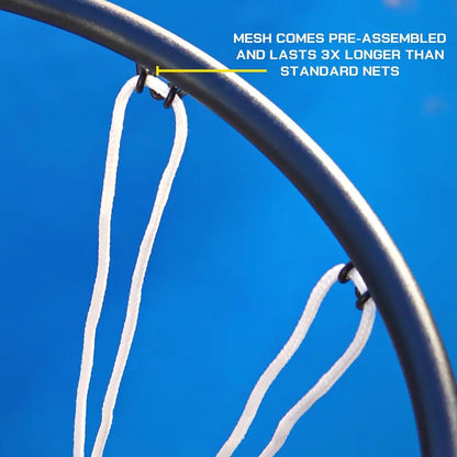 All-in-One Adjustable Poolside Basketball Hoop  Includes Composite Ball, Air Pump, Mounting Hardware & Tools (Matte Black)