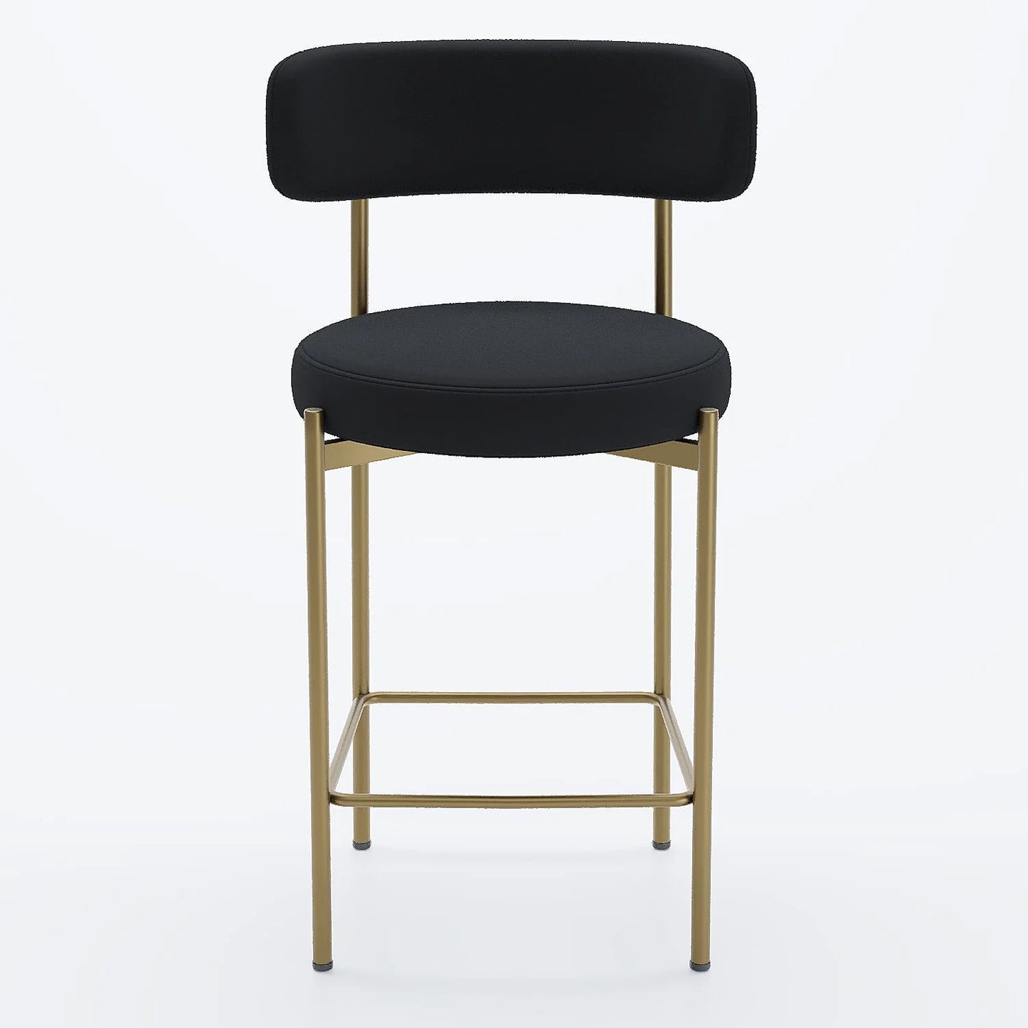 Lot de 2 tabourets de bar velours noir Agathe