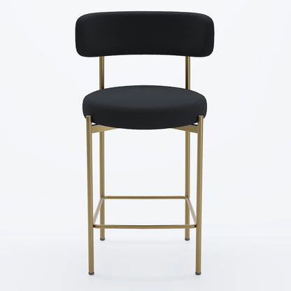 Lot de 2 tabourets de bar velours noir Agathe