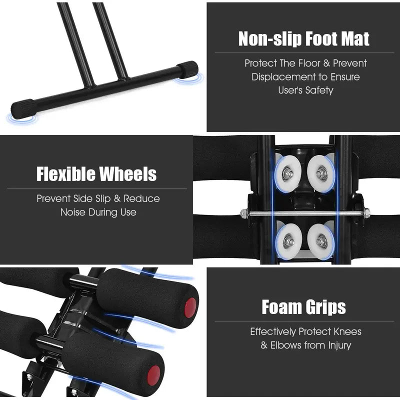 Foldable Vertical Ab Trainer for Targeted Core and Oblique Exercises