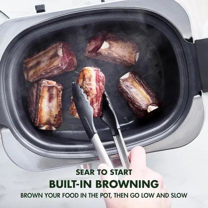 6-Quart Programmable Electric Slow Cooker  Dishwasher-Safe Lid & Removable Nonstick Base