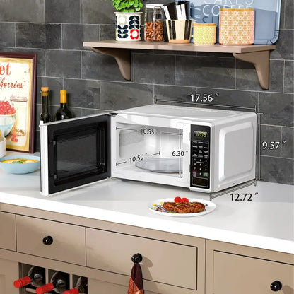 Mainstays 0.7 Cu. Ft. Countertop Microwave Oven  700-Watt, Compact White Appliance with Simple Controls