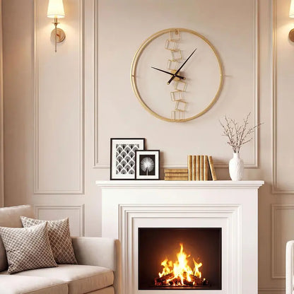 27-Inch Nordic-Style Battery-Powered Metal Wall Clock for Modern Living Rooms