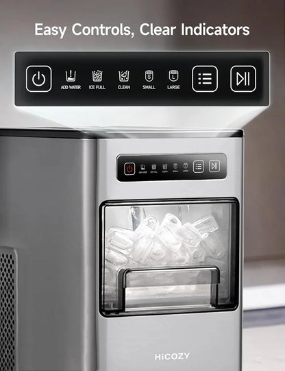 HiCOZY Countertop Ice Maker  Rapid 6-Minute Ice Production with Auto-Clean Function