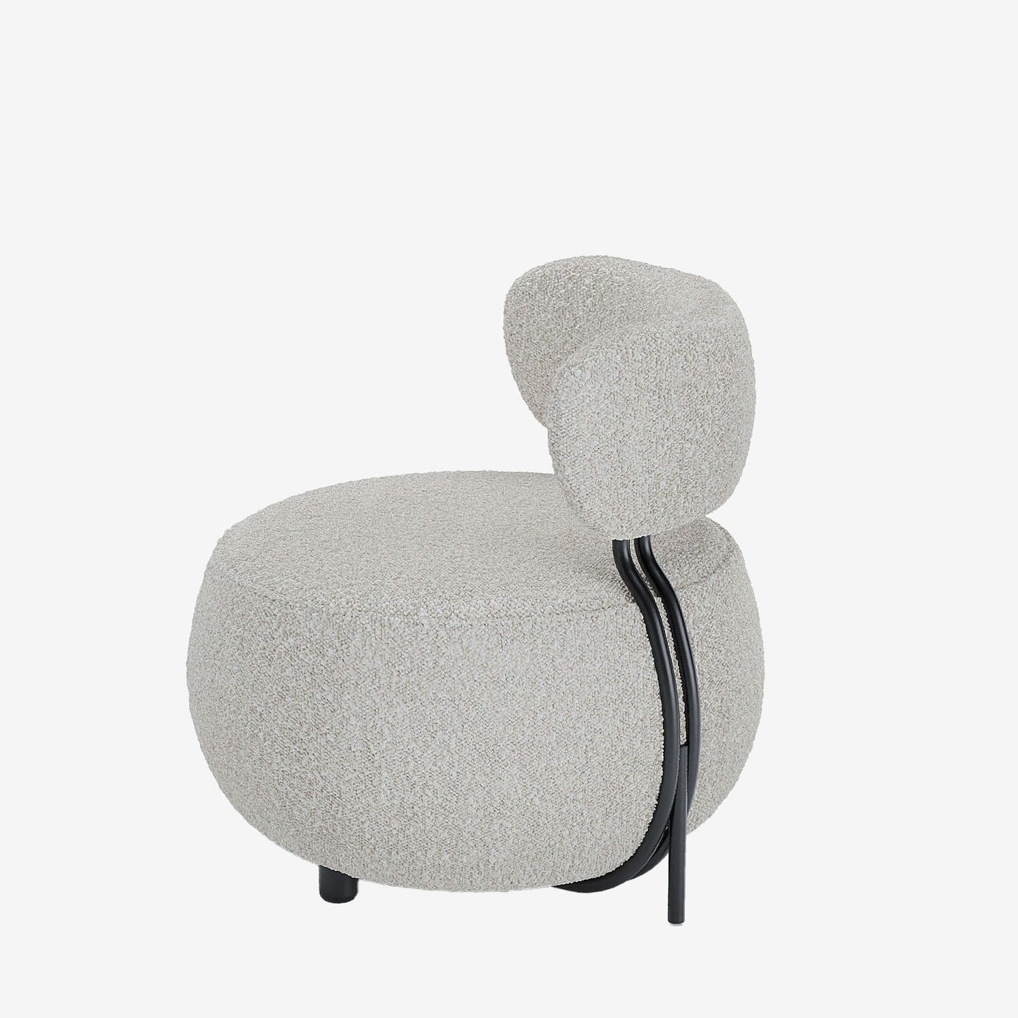 Fauteuil rond en laine boucl e