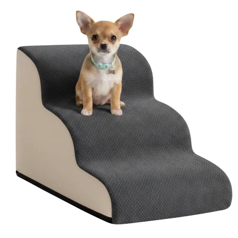 Curved Foam Pet Stairs for Beds and Sofas  5-Step, 28.7-Inch Height