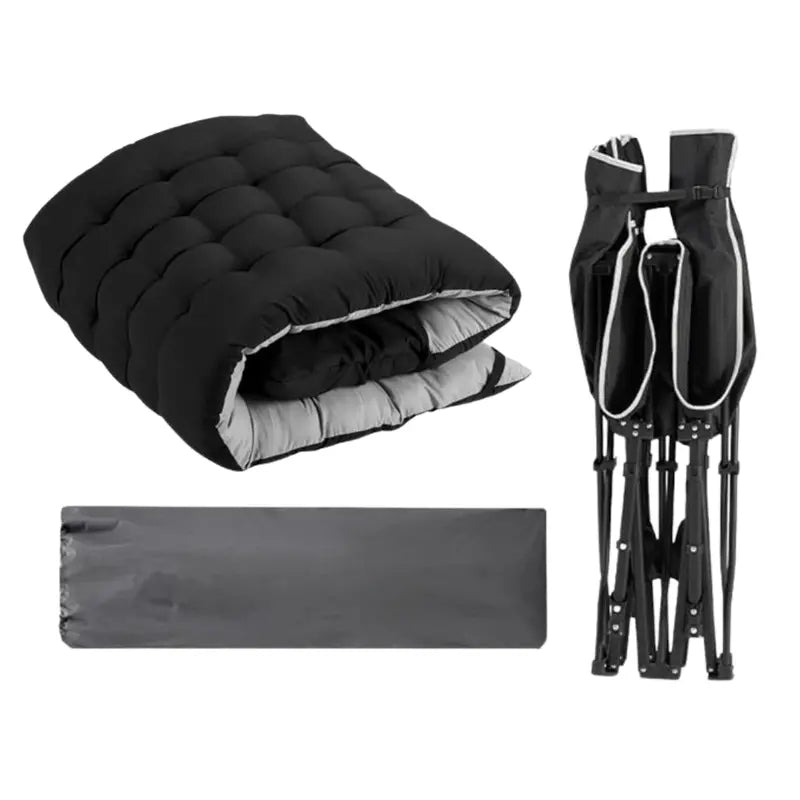 Wide 28″ Folding Camping Cot with High-Density Mattress  600 lb Weight Limit