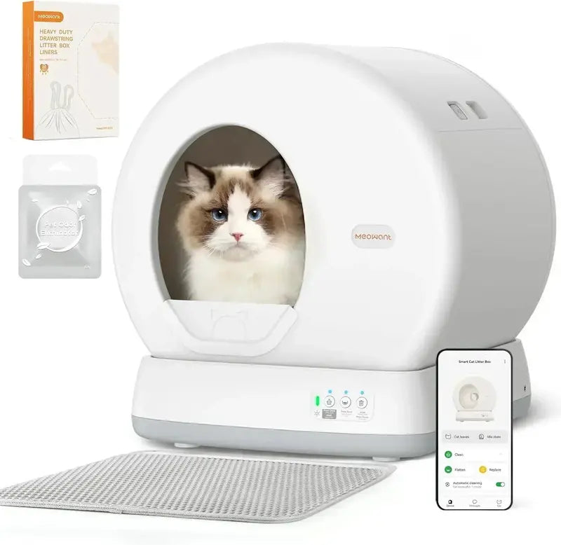 Self-Cleaning Automatic Cat Litter Box with Safety Sensors for Multi-Cat Households