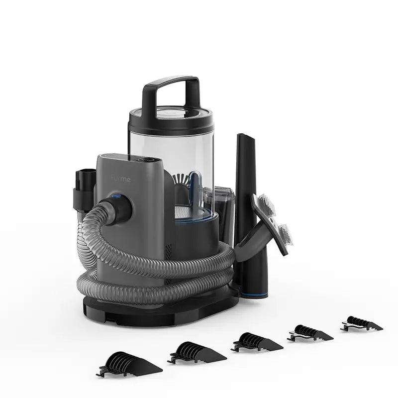 Professional Pet Grooming Vacuum Kit — 5-Tool Canister System, 2L Capacity, Universal Fur Collection for Cats & Dogs