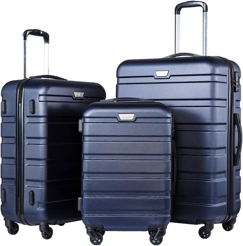 Coolife 3-Piece Lightweight Spinner Luggage Set  Hardshell Suitcases with TSA Locks