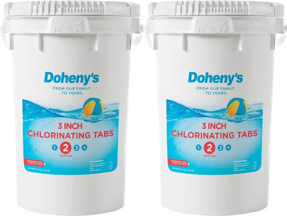 Doheny’s Premium 3″ Stabilized Chlorine Tablets  99% Pure Tri-Chlor, Slow-Dissolving, Individually Wrapped, 50 lb Pail