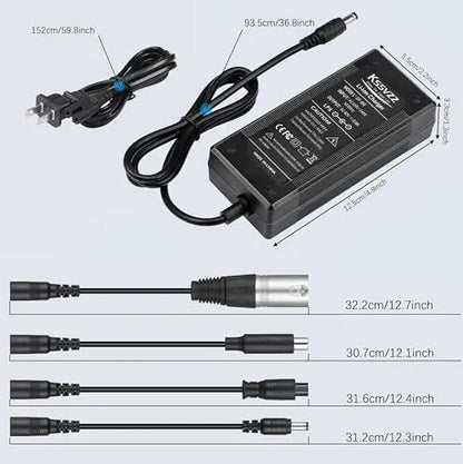 42V 2A Fast Charger with 5 Plugs  Universal 36V Lithium Battery Charger for Jetson, Gotrax, Razor, Ninebot, Segway, Swagtron, Hiboy