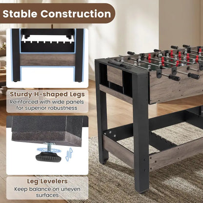 Swivel 3-in-1 Game Table Featuring Foosball, Pool, and Table Tennis Surfaces