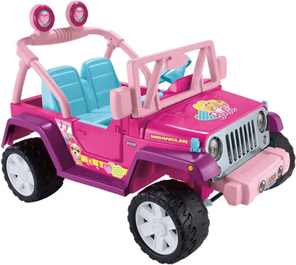 Power Wheels Barbie Jammin’ Jeep Wrangler  Ride-On Vehicle for Kids with Realistic Styling & Sounds